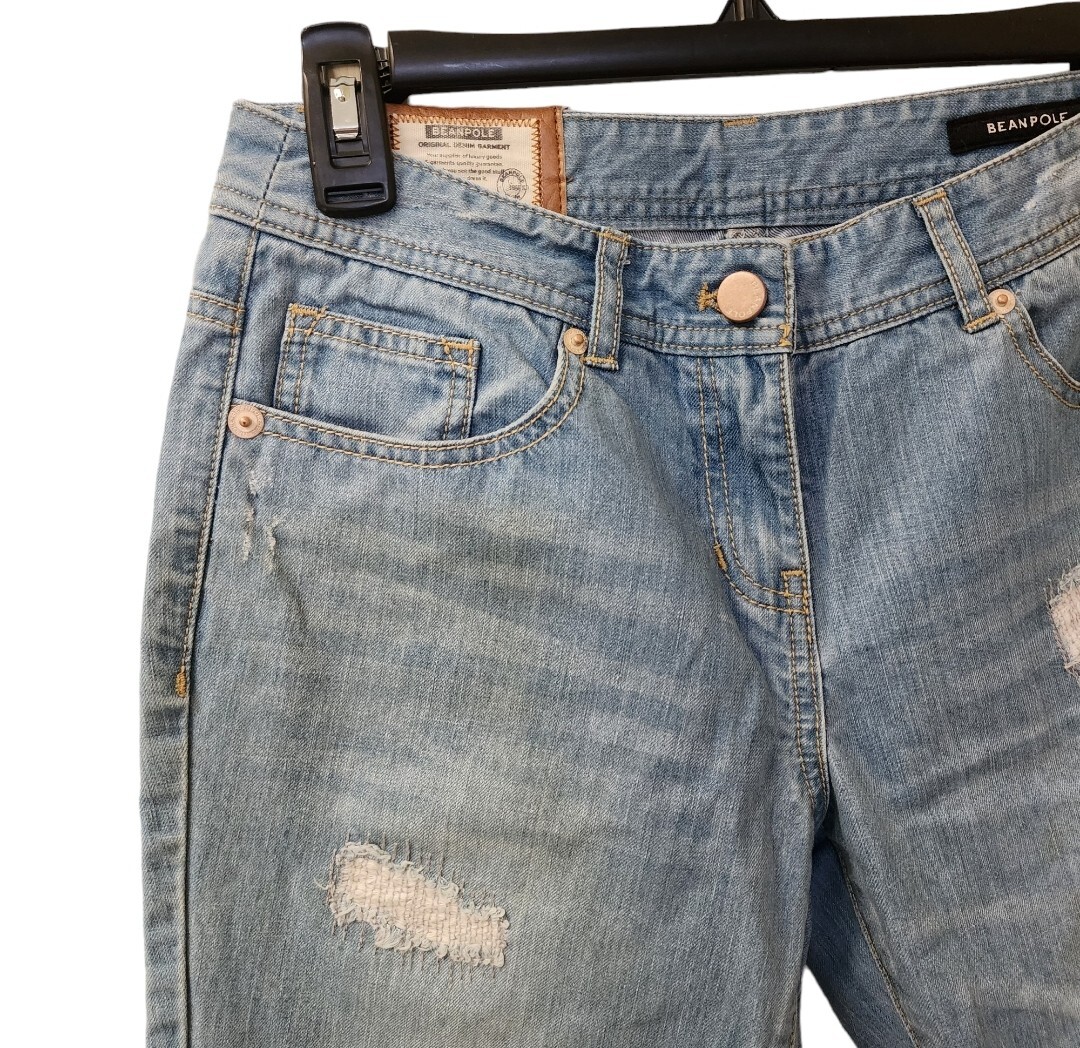 Beanpole Distressed Patchwork Crop Ankle Jeans Wa… - image 2