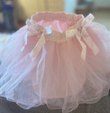 Tutù rosa bambino batisma compleanno bimbo 12-24 mesi puffy full size