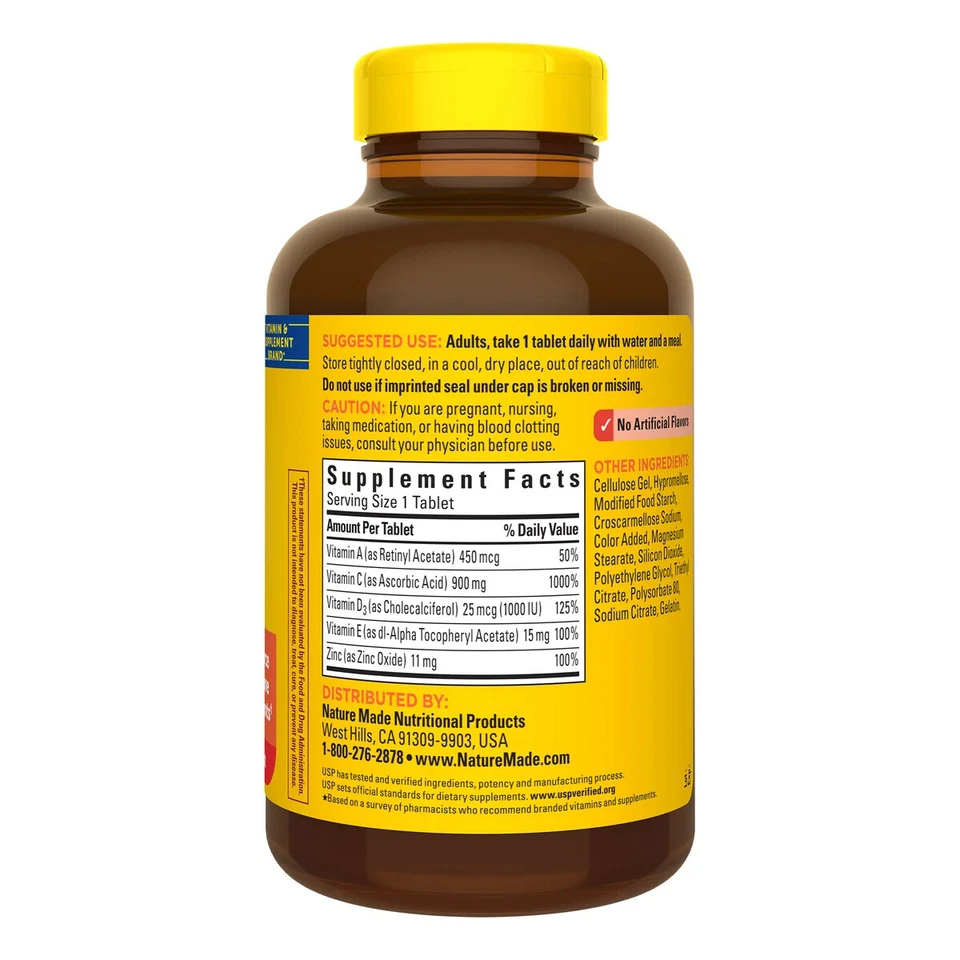 Nature Made Super C con Vitamina D3 y Zinc, 200 Comprimidos ENVÍO EL MISMO DÍA Foto 3 de 4