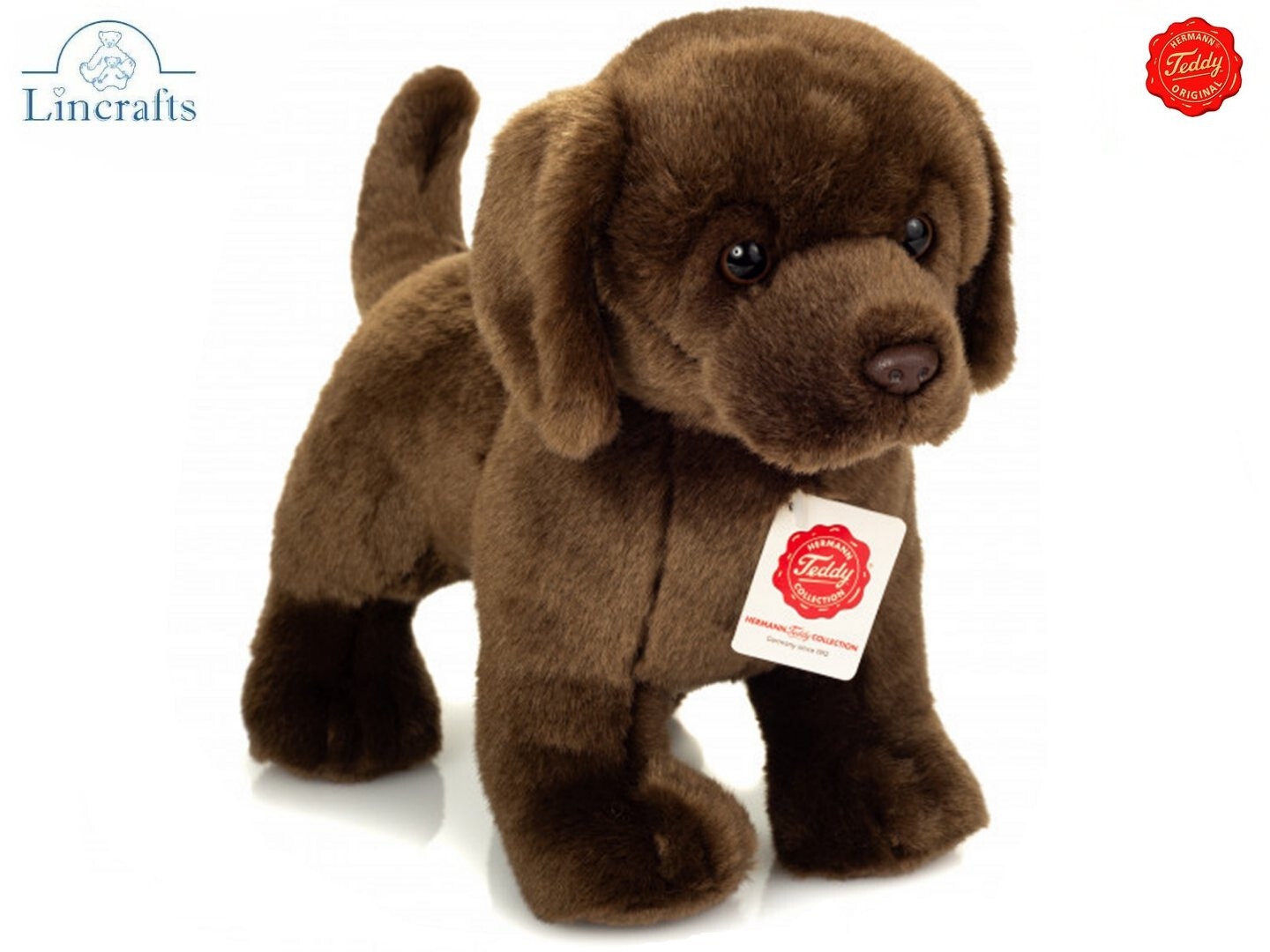 Teddy Hermann Chocolate Labrador  91997 Plush Soft Toy  Lincrafts  UK Est.1993