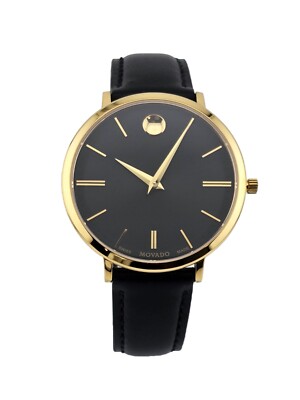 Movado Ultra Slim 0607091 Women's Quartz Black Dial Watch - Retail Price $695