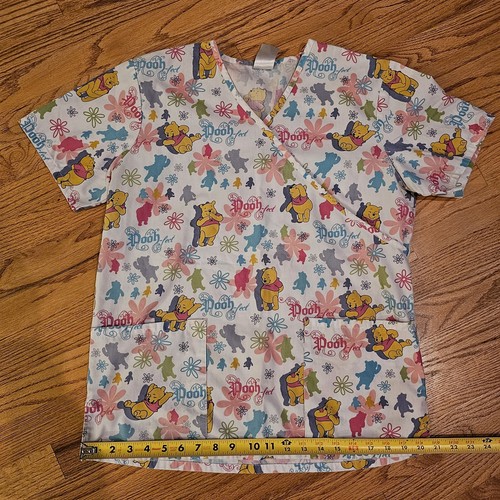 Scrubs Winnie The Pooh TWO Size Small Wonderful World Of Disney Poohfect Eeyore - Picture 4 of 17