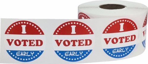 "I VOTED EARLY" Circle Stickers | 1.5" Inches Round | 500 Pack - Afbeelding 2 van 2
