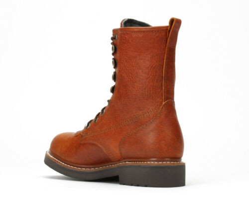 Mens Light Brown 8" Kiltie Lacer Oiled Leather Work Boots BA 817 Size 5-13 (D,M) - Picture 3 of 5