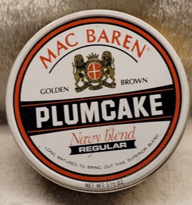 plum cake tobacco VINTAGE EMPTY MAC BAREN'S PLUM CAKE NAVY BLEND TOBACCO TIN MARTIN BRO. NEW  YORK