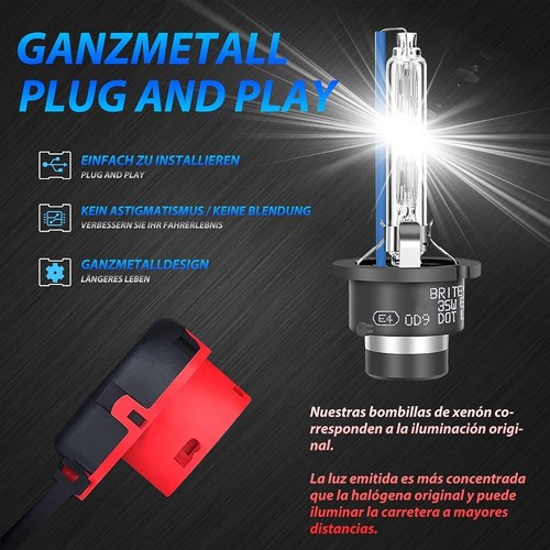 Lanuovx 2x D2S Xenon Brenner 6000K - Weiß-bläuliche Scheinwerfer Für Bessere Nachtsicht