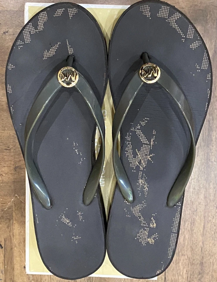 Michael Kors Bedford 40S5BDFA1Q Women's US 11M Wedge Sandals Brown Flip Flops - Image 2 of 4