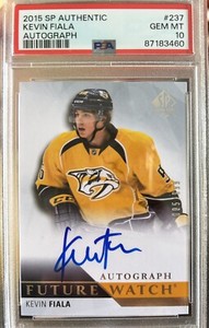 2015-16 Upper Deck SP Authentic Kevin Fiala Future Watch Auto PSA 10 #005/999 💎