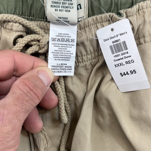LL Bean Men’s Shorts Size 40 XXXL Classic Fit Khaki Chino Inseam 8” NWT - Picture 4 of 12