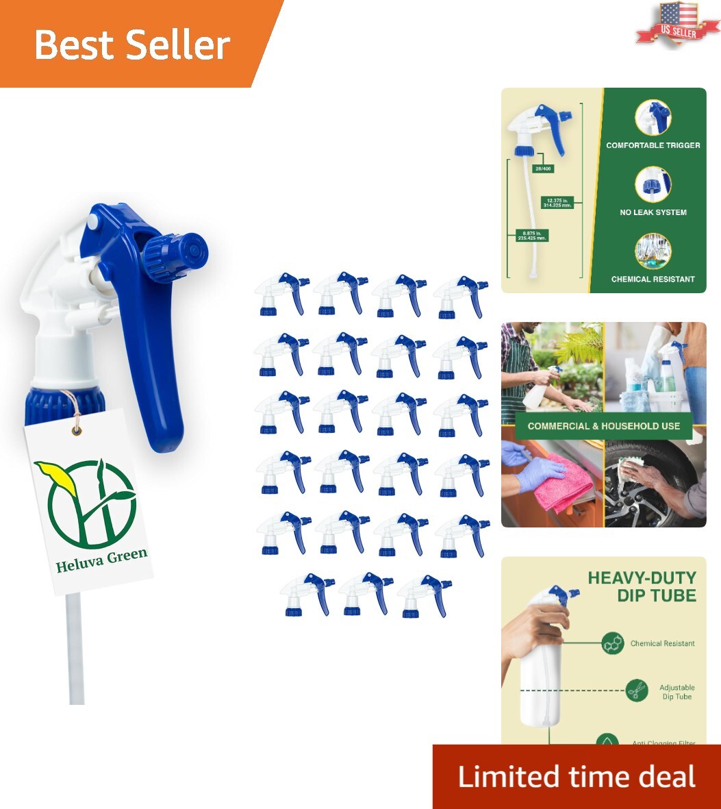 Ergonomic and Leak-Proof Trigger Nozzle Replacements - For 8-32 Oz Sprayers