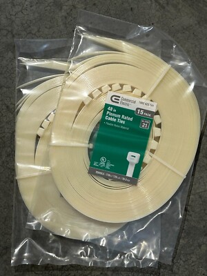 Commercial Electric 48'' Plenum Rated Cable Ties. UL Type 21. Pack of 15 (2 Pack)