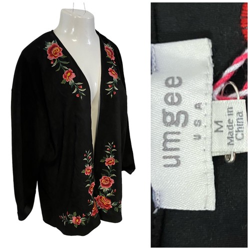 Cárdigan Umgee Mujer Medio Cara Abierta Floral Bordado Boho Kimono Lagenlook - Imagen 2 de 13