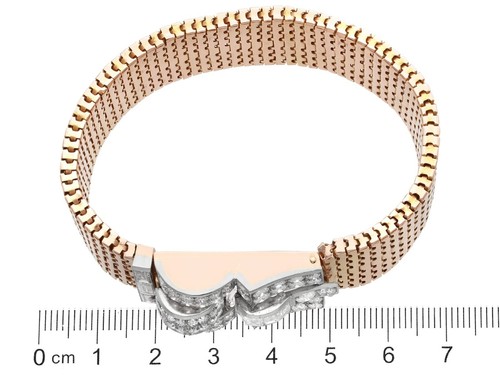 Antikes Armband 6,50ct Diamant und 16k Rotgold um 1930 - Bild 10 von 14