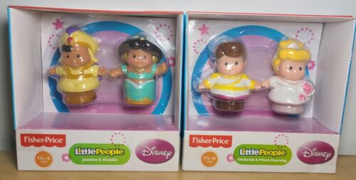Lot of 2 Fisher Price Little People Disney Princesses Cinderella Jasmine   (TR5) - Picture 1 of 7