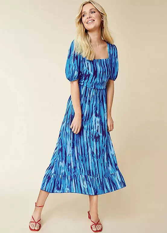 Kaleidoscope Tie Dye Print Midi Dress Size 10 RRP £32