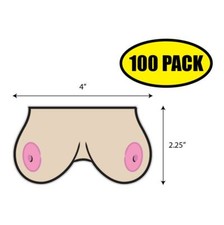 100 PACK 4"x2.25" CLIPART BOOBS Sticker Decal Humor Funny Gift VG0101