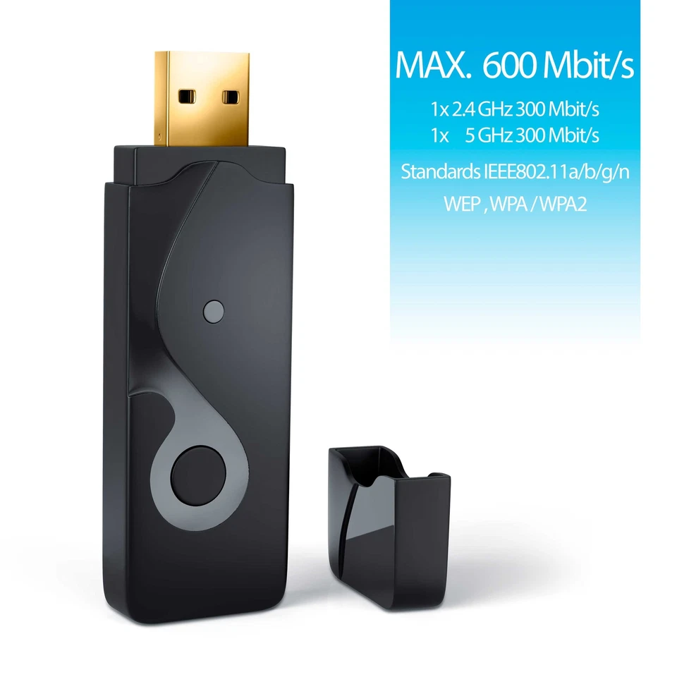CSL Dual Band WLAN Adapter 2T2R 2,4 GHz 5 GHz USB-Stick 300 MBit/s WiFi - Bild 3 von 3
