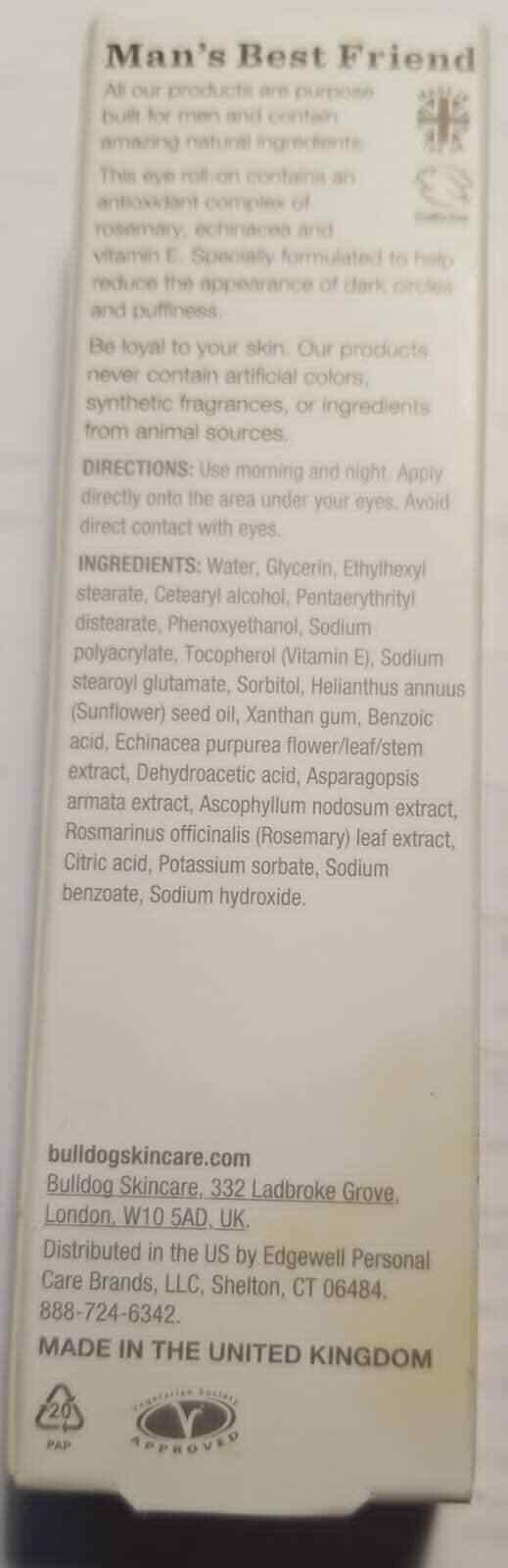 Bulldog Mens Skincare and Grooming Age Defense Eye Roll On, 0.5oz