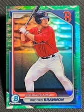 2024 Bowman Chrome GREEN LUNAR REFRACTOR Brooks Brannon, item 1