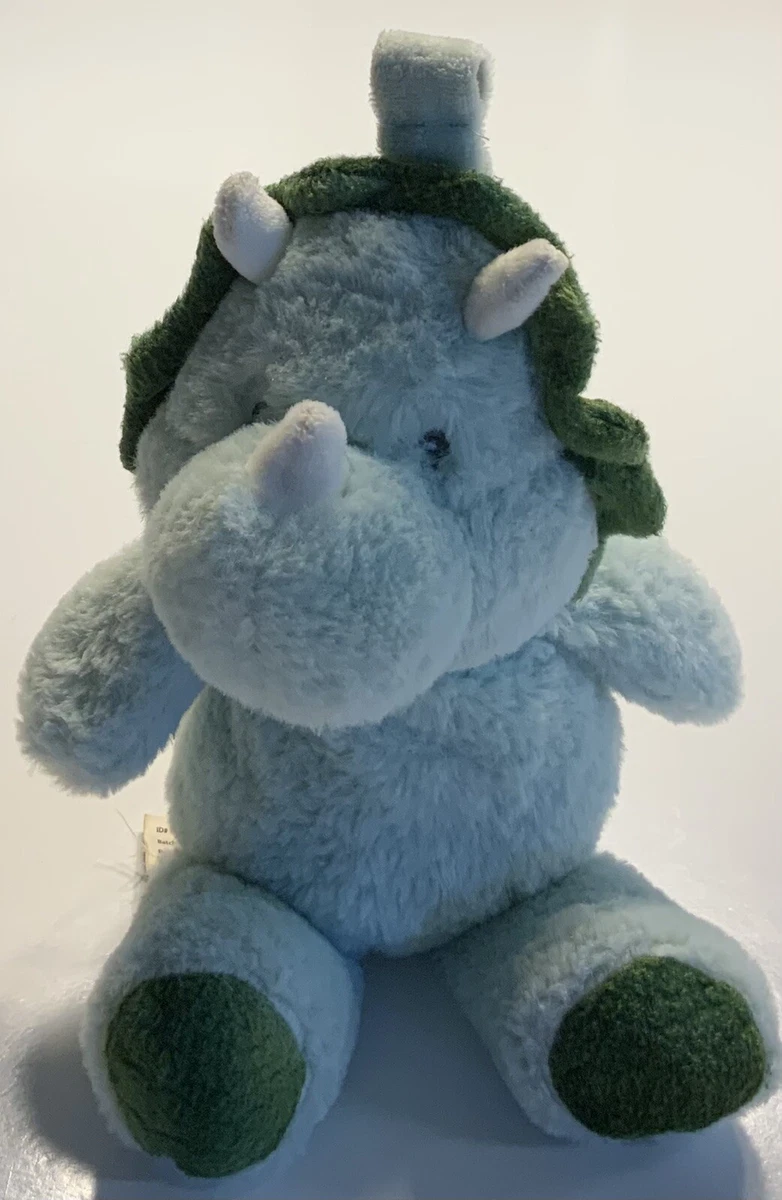 KellyToy Green Dinosaur Triceratops Baby Rattle And Crinkle W Loop 10