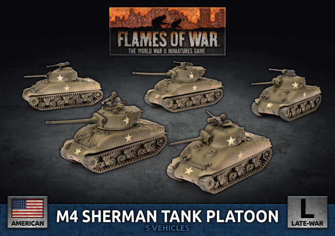 Flames of War Late War USA M4 Sherman Tank Platoon (UBX69)