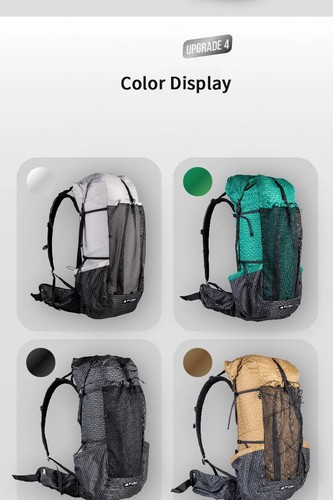 Backpack 46+10L Ultralight 880g Sport Bag Wear Resistant Camping Bag Waterproof - Picture 20 of 26