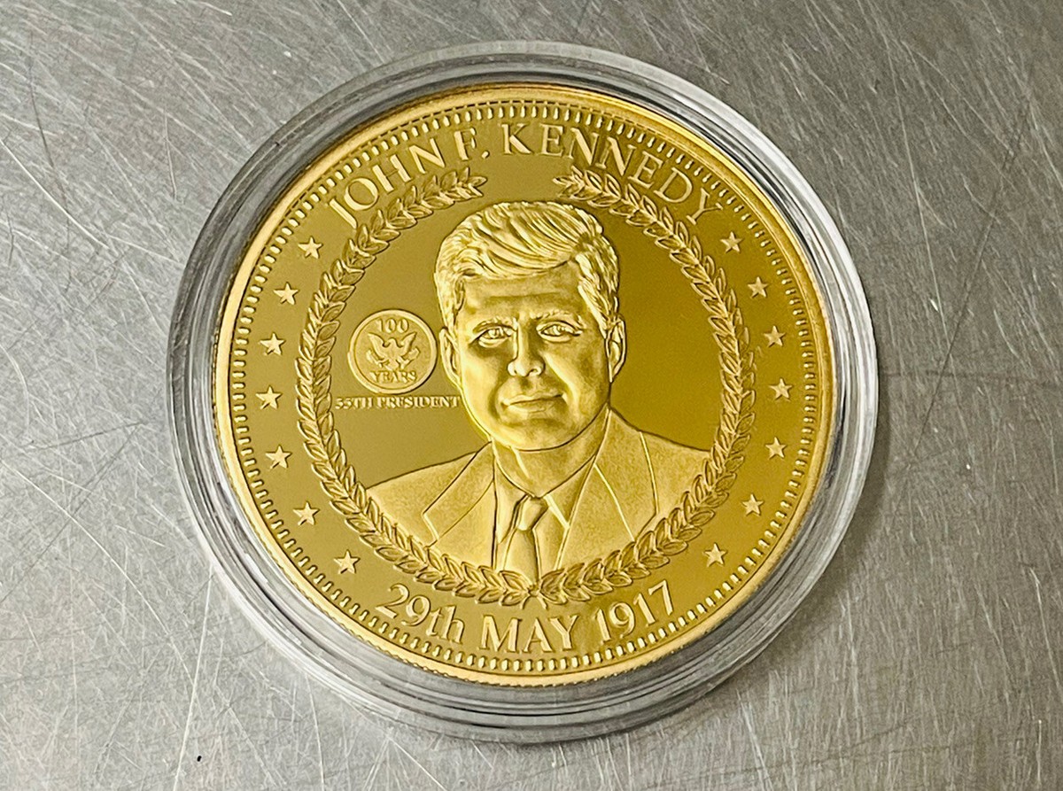 Bradford Exchange 2017 John F Kennedy 24kt Gold Plated Proof
