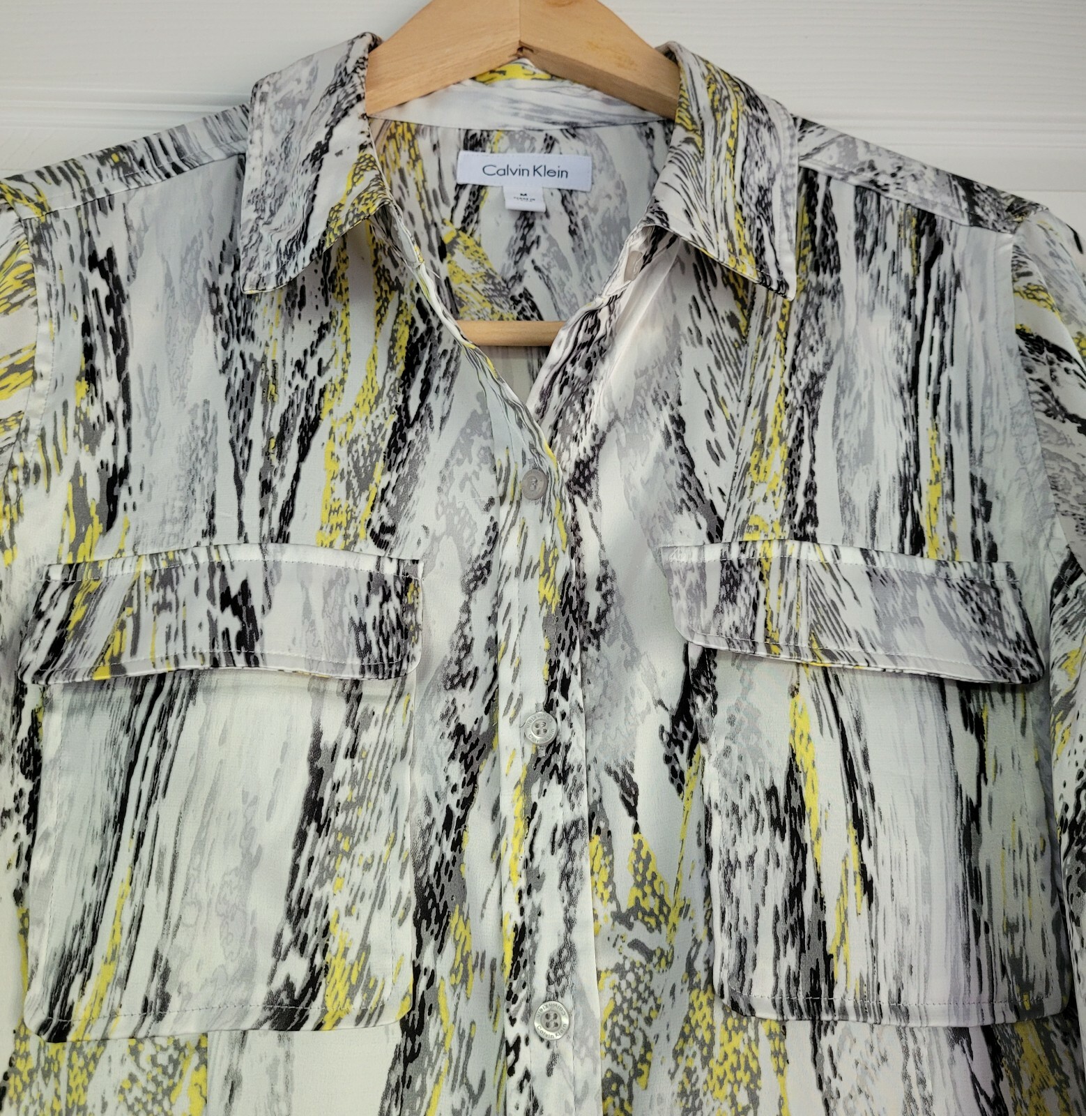 Calvin Klein Button Down Blouse, Medium - image 3