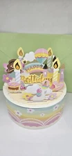 C4-D : Pink Castle 3D Pop-Up Happy Birthday Paper Card