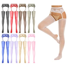 Womens Pantyhose Sexy Stockings Soft Pants Suspender Garter Belt Glossy Tights