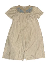 Go Softly Patio Dress Full Zip Pull Over With Pockets Embroidery Size S Cotton