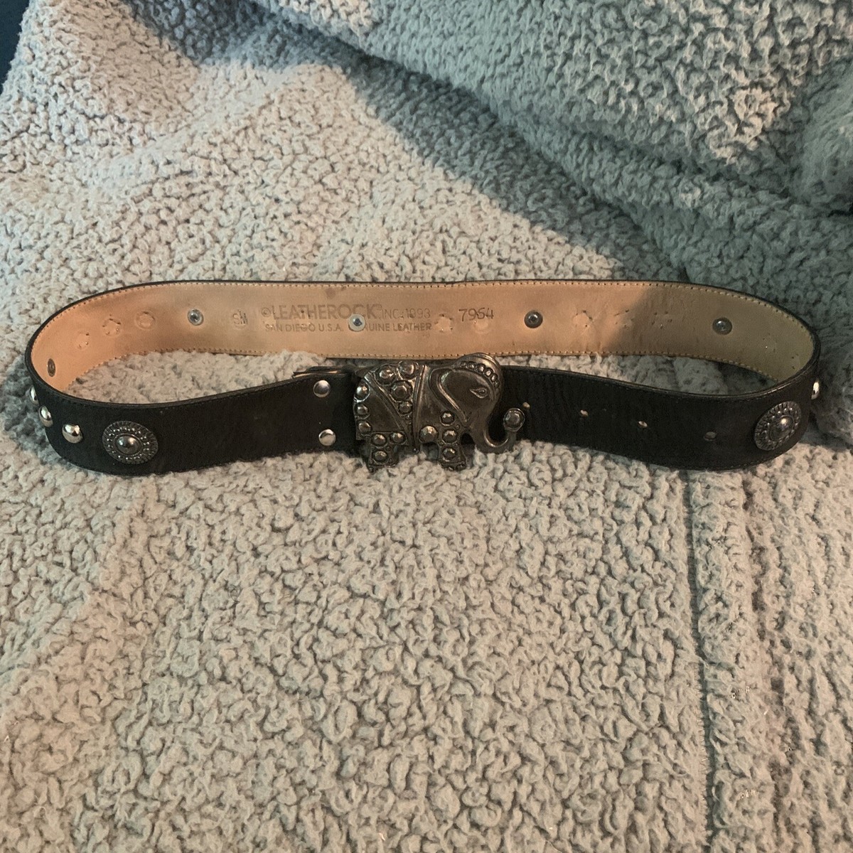 Leather rock Inc. belt Leatherock Dark Brown Belt Size M Genuine Leather Brass  main image 2