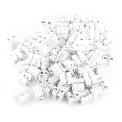 100pcs 10A 220V 2 Pin Push Quick Wire Kabel Stecker Weiße Verdrahtungsklemme