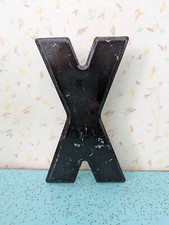 Vintage Metal 7.5" Tall Marquee Letter X Flaking Paint Clips are Approx 1 1/4"