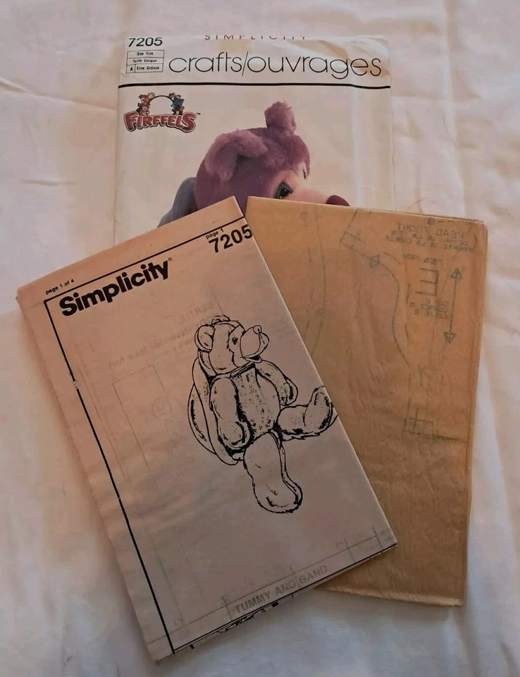 Simplicity Firffels 7205 Sewing Pattern UNCUT Bertle Bear Turtle - Image 3 of 3