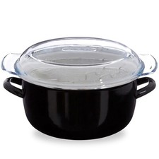 5L Deep Fat Fryer Non Stick Chip Pan Cooking Pot Black Frying Wire Basket Lid