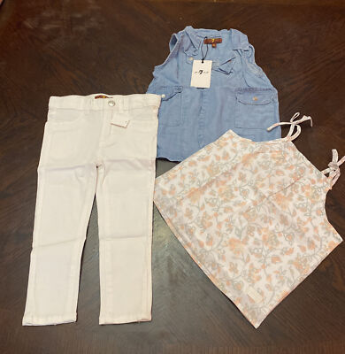 7 for all mankind baby girl 3 pieces size 4T