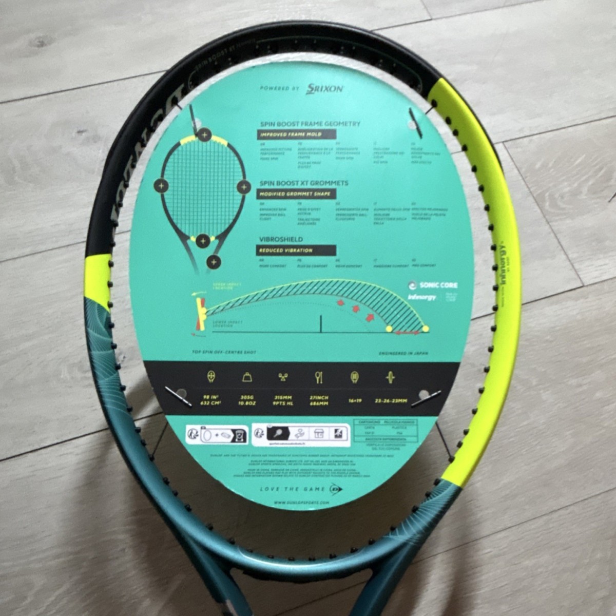 Dunlop SX300 Tour Tennis Racquet 98 in² ATP Tour Spin Model SX300