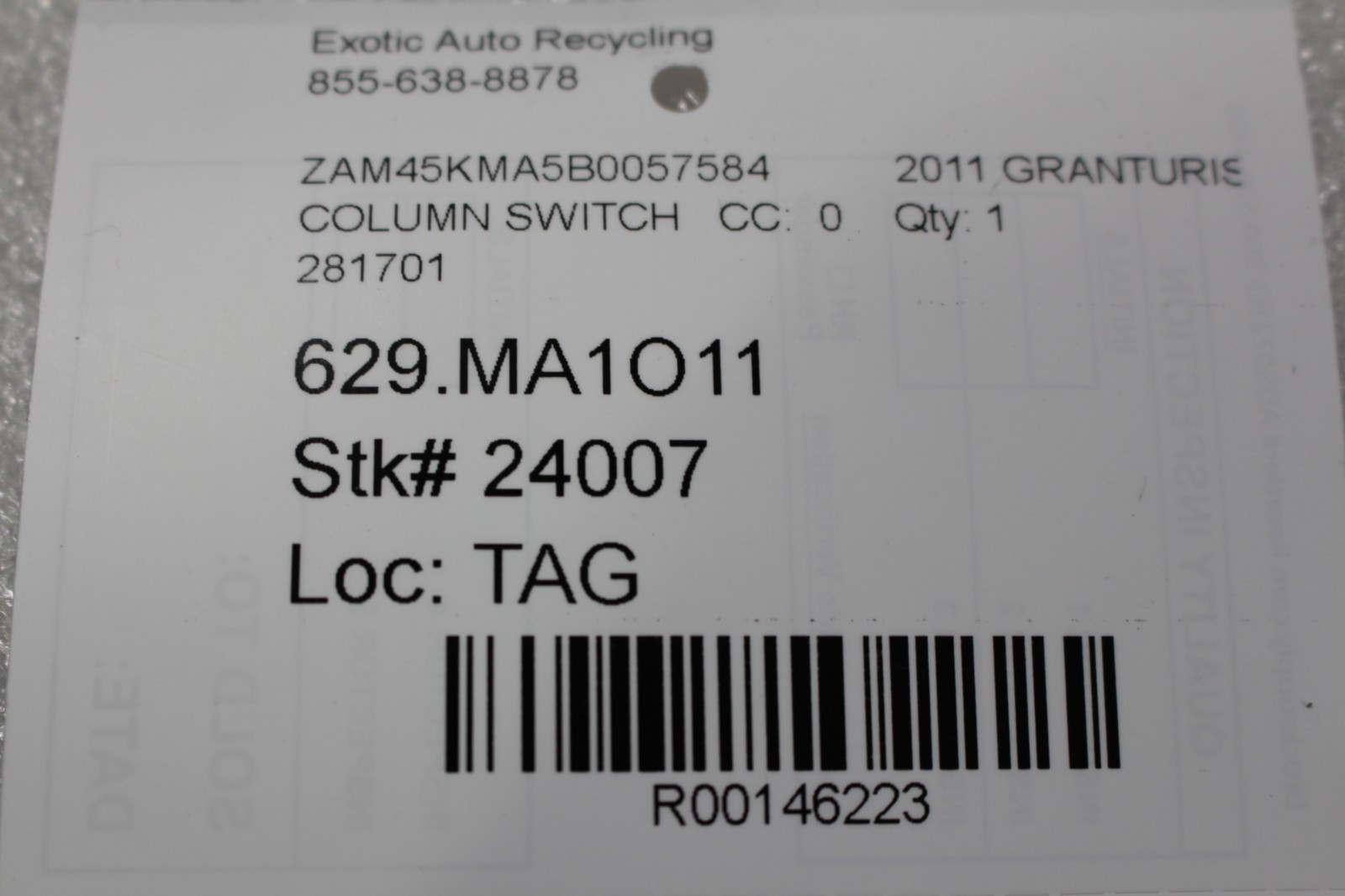 Maserati GranTurismo Combination switch P/N 281701