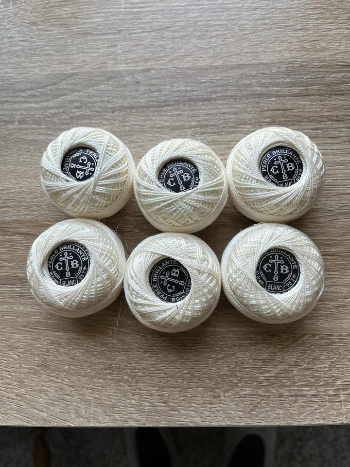 Lote de 6 carretes, hilo de bordar brillo perlado de 10 gramos, Hardanger, Francia Foto 3 de 4
