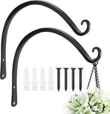2 Pack 14 Inch Hanging Plant Bracket Wall Hooks Decorative Plant Hangers for Out