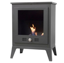 BIO ETHANOL FUEL STOVE BLACK  OPEN FRONTED FREESTANDING No chimney needed
