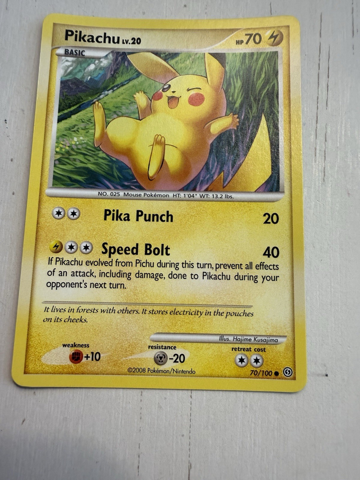 2008 Pokémon Pikachu 70/100 Stormfront Regular