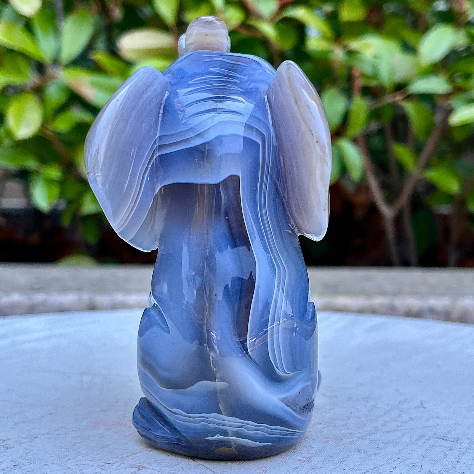 Ghost Inatural 1.39LB Natural carved agate elephant spirit quartz crystal skull ...