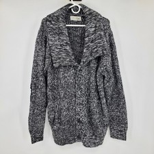 Parish Nation 56 Mens 3XL Marled Knit Shawl Collar Cardigan Sweater Grey Preppy