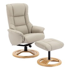 The Mandalay Swivel Recliner Chair in Mushroom Leather - Customer Return