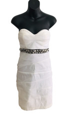 Windsor Womens Junniors Strapless Dress Size 3 White Lace Tube Party Mini Dress