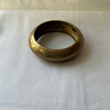 Vintage Hand-Painted Brass Bangle Bracelet with Floral Decoupage — listing 2