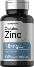 Horb?ach Chelated Zinc Supplement 100mg | 250 Tablets | High Potency & Superior
