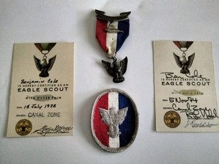 Boy Scout 1973 Eagle Medal Stange type 2 Issued In Ok Palm issued In Panama.